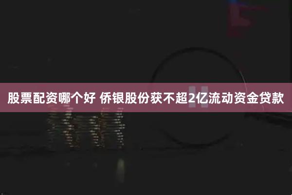 股票配资哪个好 侨银股份获不超2亿流动资金贷款