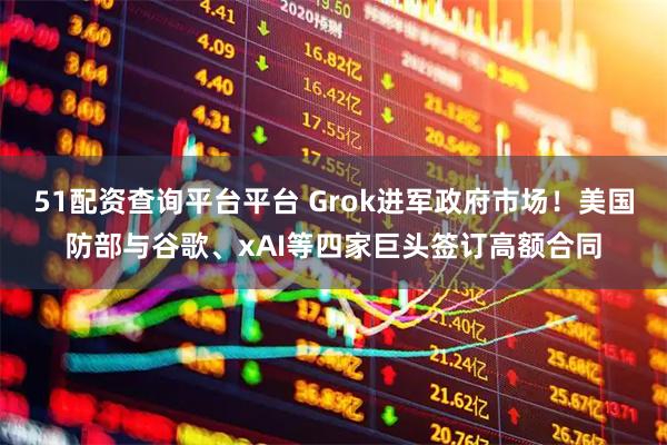 51配资查询平台平台 Grok进军政府市场！美国防部与谷歌、xAI等四家巨头签订高额合同
