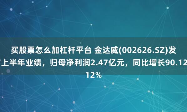 买股票怎么加杠杆平台 金达威(002626.SZ)发布上半年业绩，归母净利润2.47亿元，同比增长90.12%